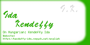 ida kendeffy business card